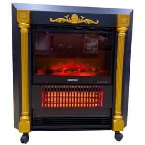 Geepas Quartz Tube Log Flame Effect Electric Heater 28579